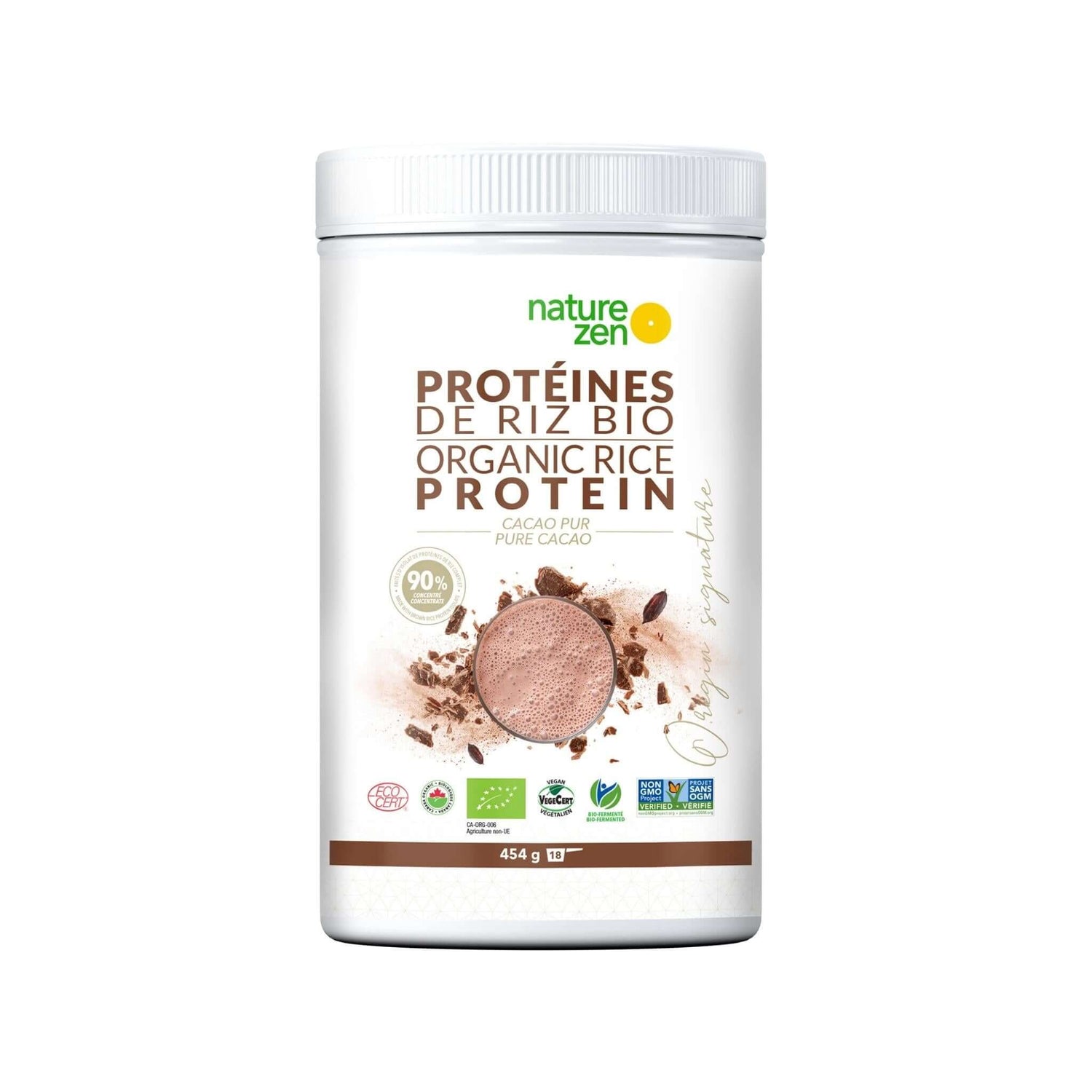 Nature Zen Origin - Organic Rice Protein Powder - Cacao (454g)
