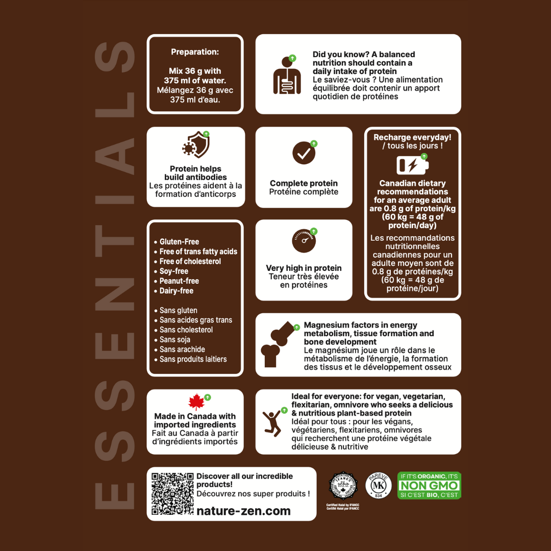 Boisson nutritionnelle protéinée en poudre biologique &amp; vegan | Nature Zen Essentials - Café