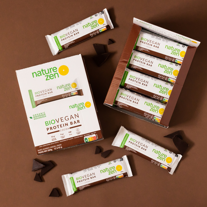 Nature Zen Organic Vegan Protein bars - Chocolate [New Recipe]