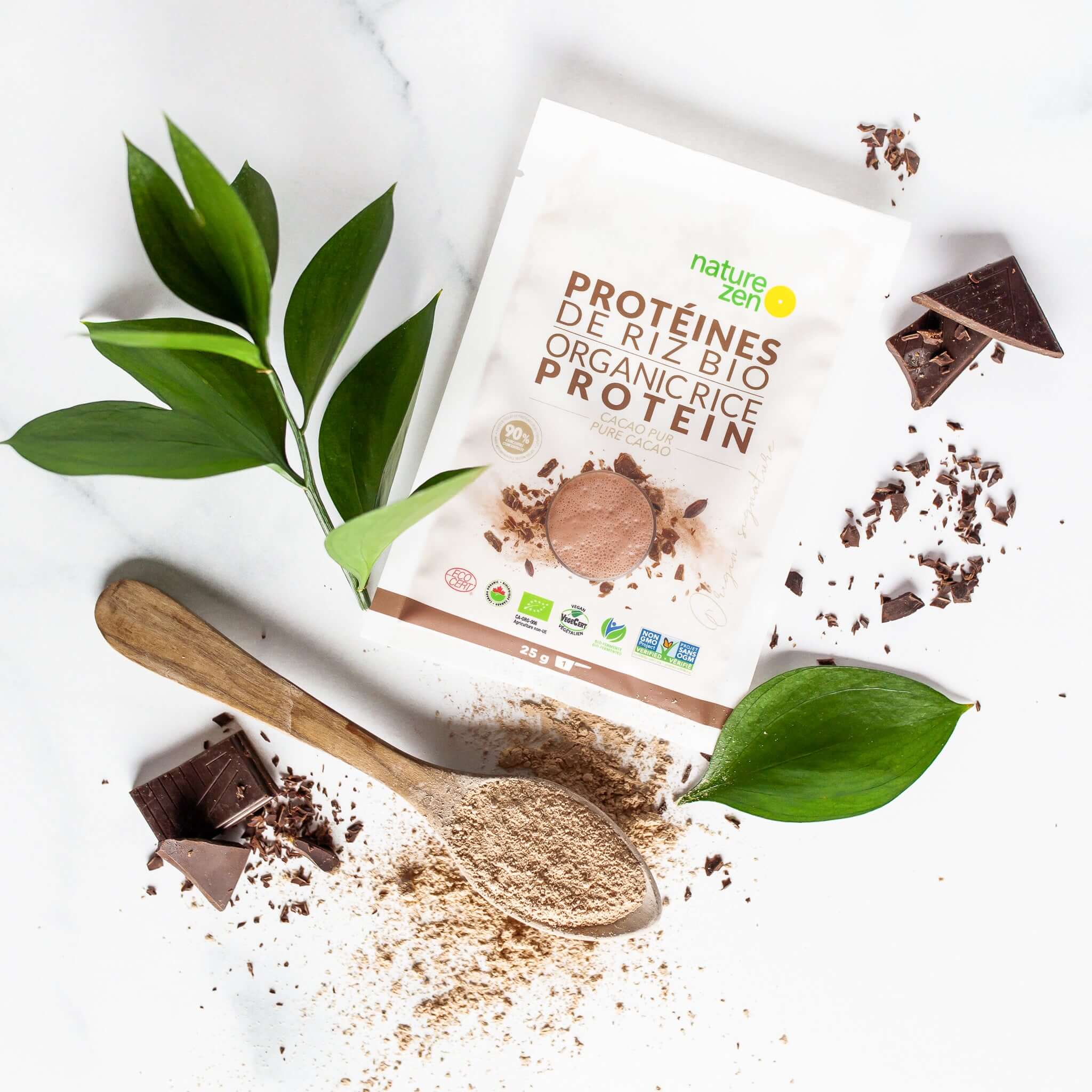 Protéine végétale riz brun Cacao - 350g, Energie, tonicité