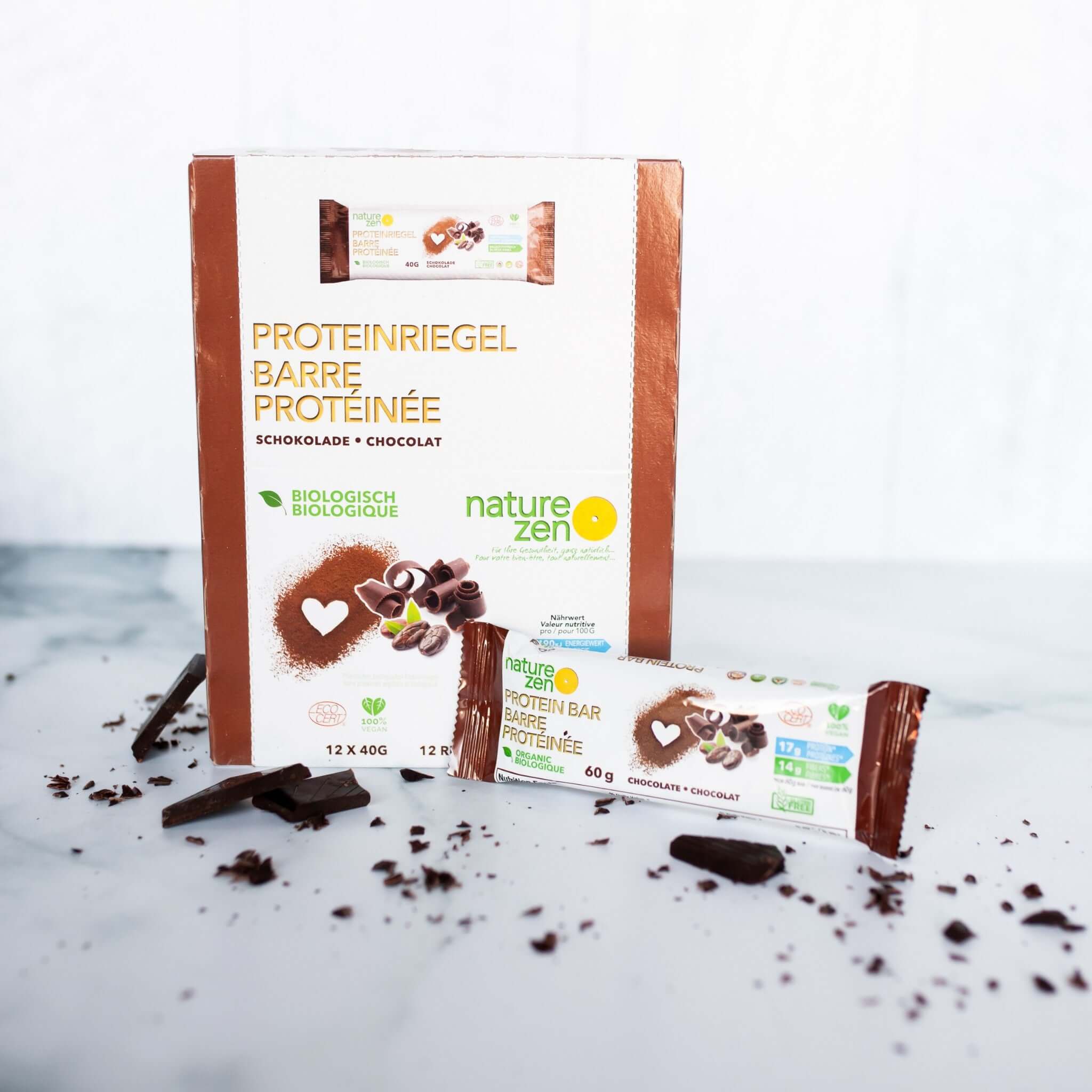 Nature Zen Organic Vegan Protein bars - Chocolate box [nut free]