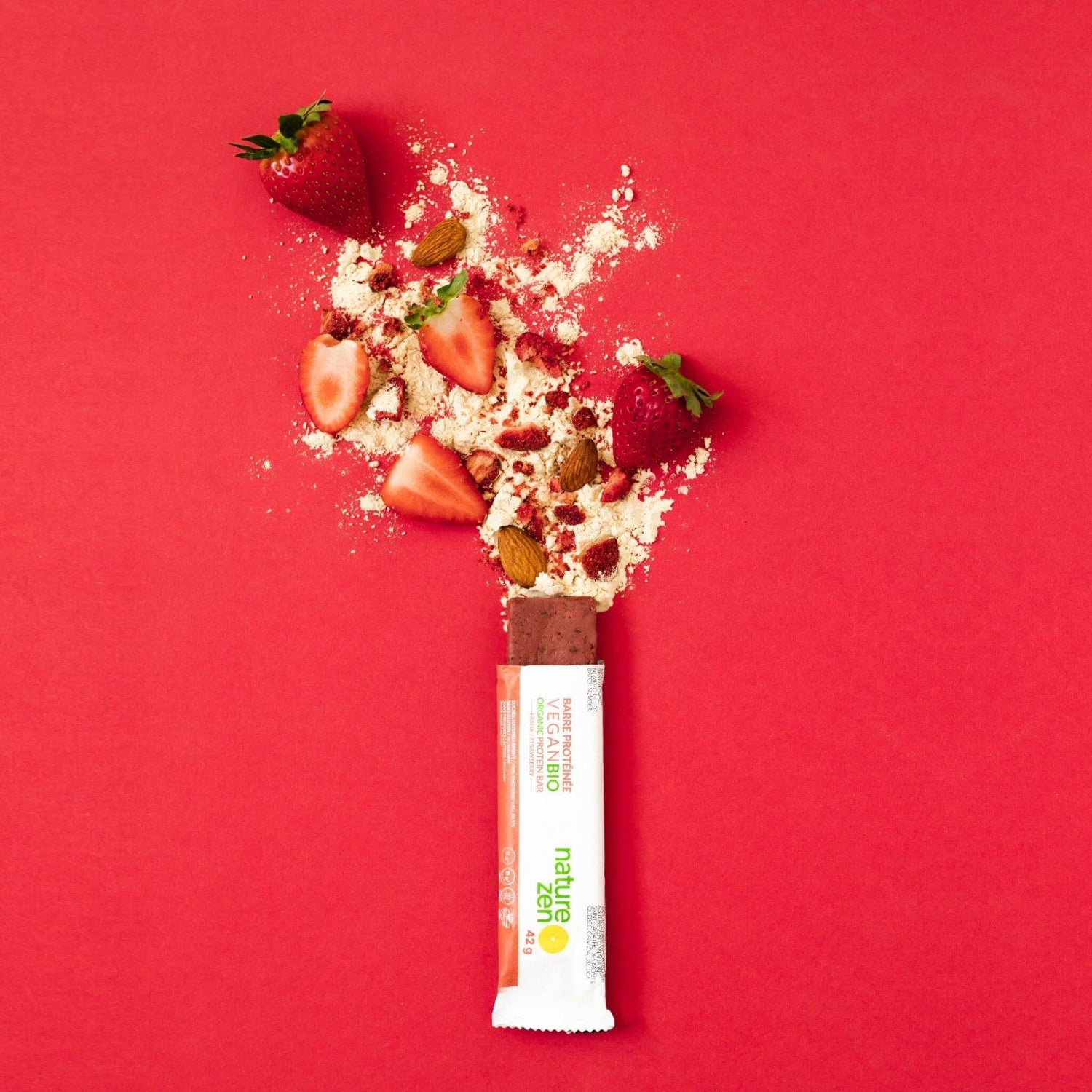 Nature Zen Organic Vegan Protein bars - Strawberry bar [New Recipe]