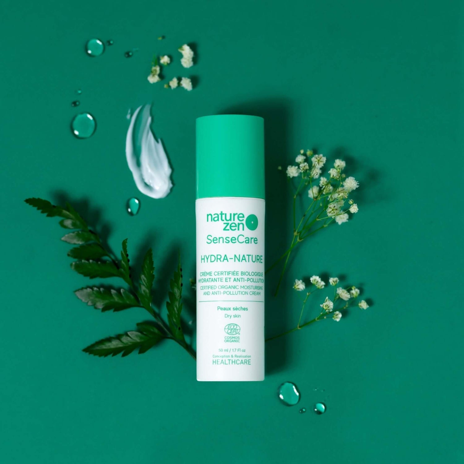 Nature Zen Natural Sensecare : Hydra Nature Moisturizer for Dry Skin 50 ml (turquoise)