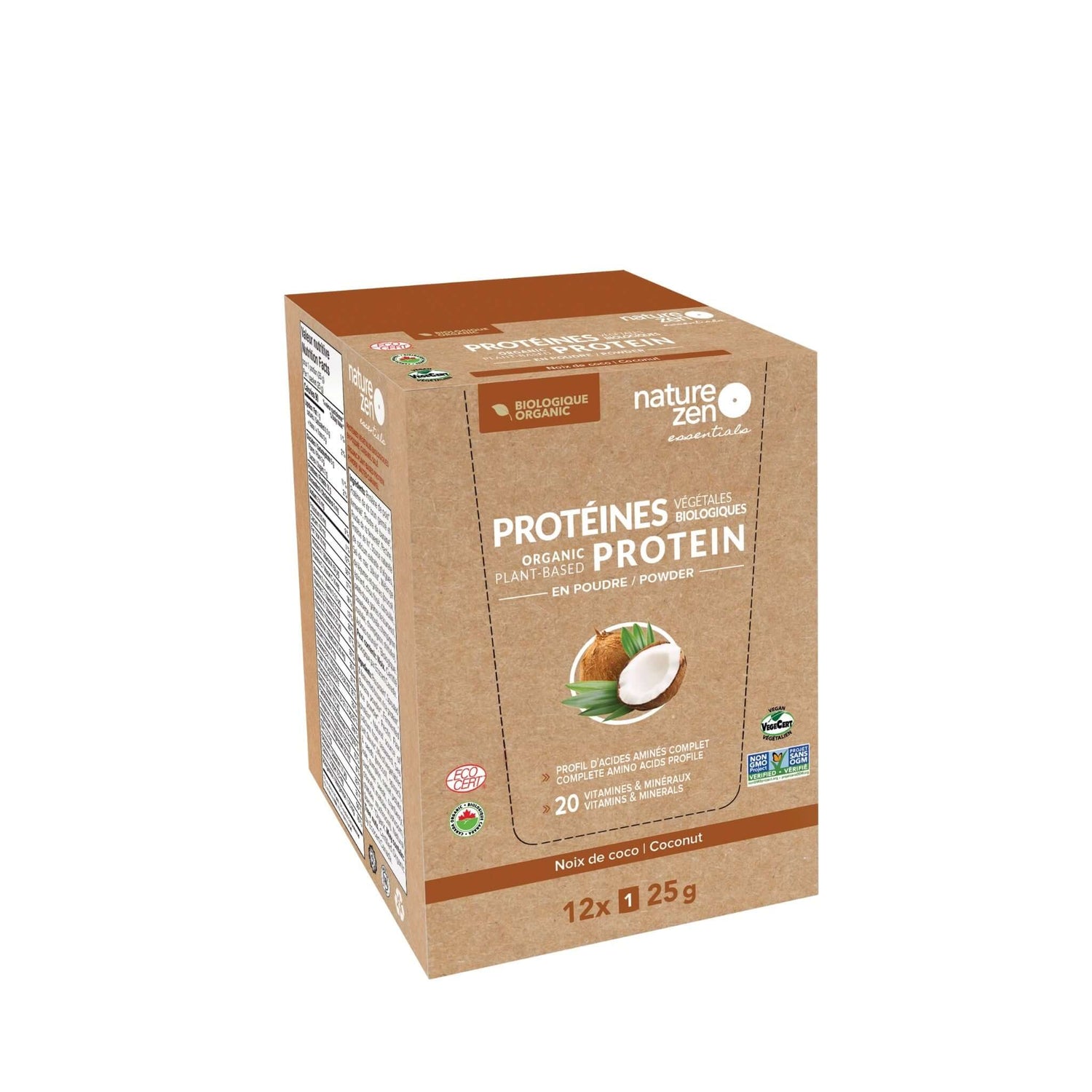 Nature Zen Essentials - Organic Plant-Based Coconut Protein Powder (box)