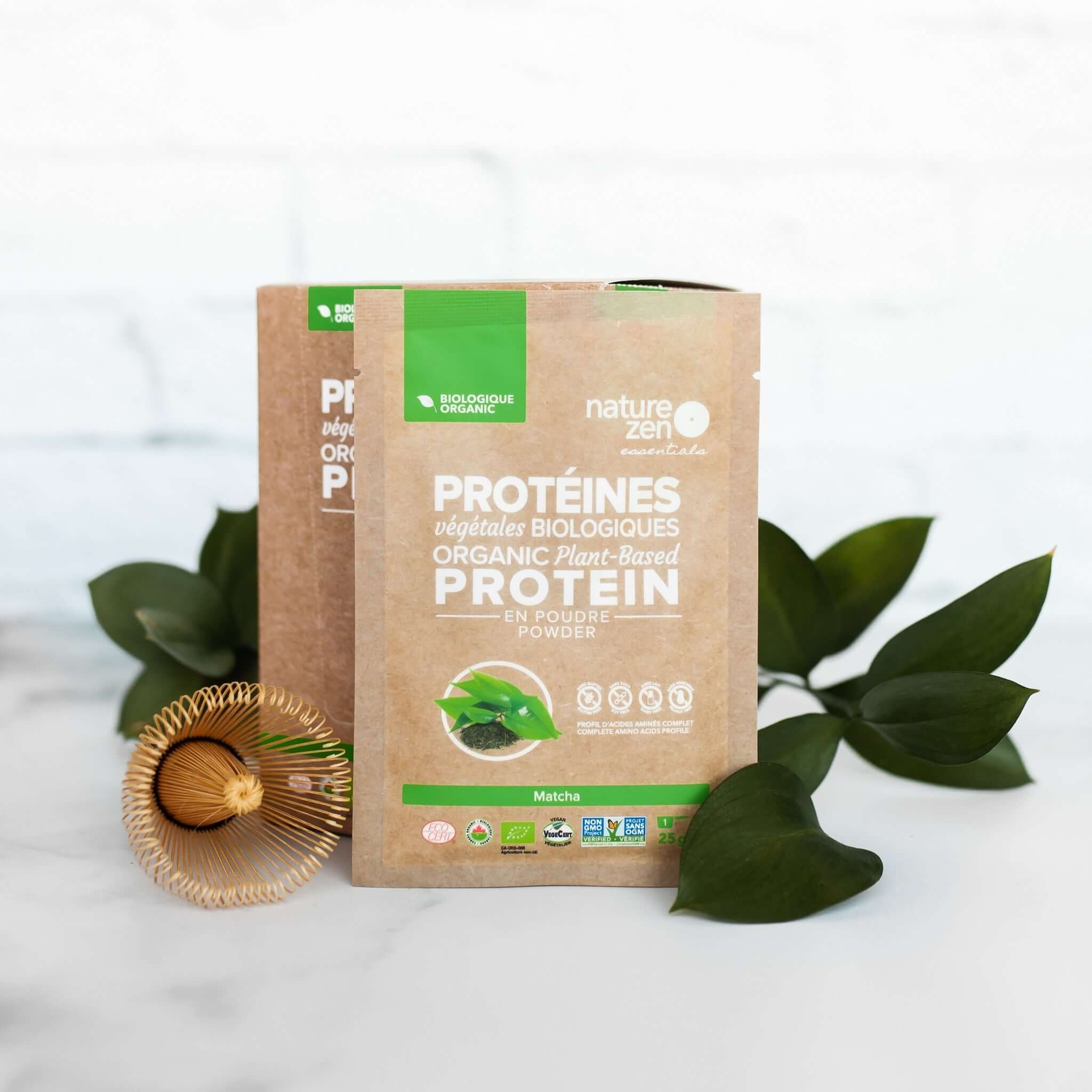 Nature Zen Essentials - Organic Plant-Based Matcha Protein Powder (box 25g)