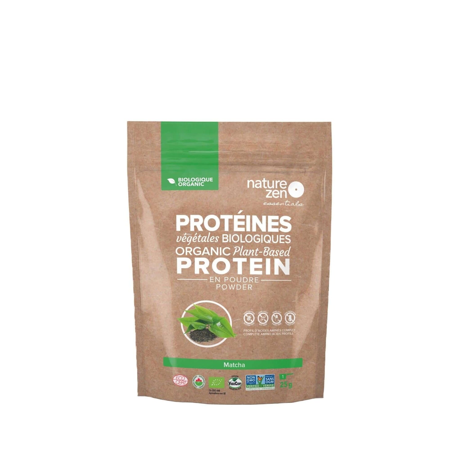 Nature Zen Essentials - Organic Plant-Based Matcha Protein Powder (bag)