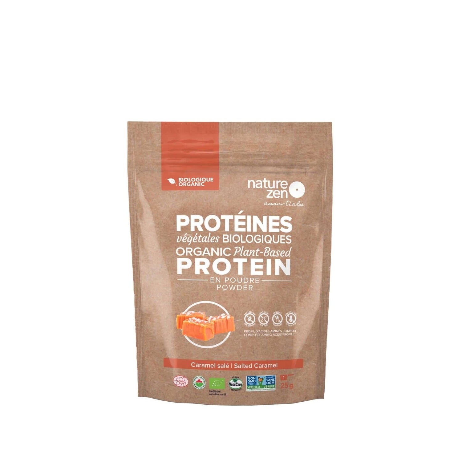 Nature Zen Essentials - Organic Plant-Based Salted Caramel Protein Powder (bag)