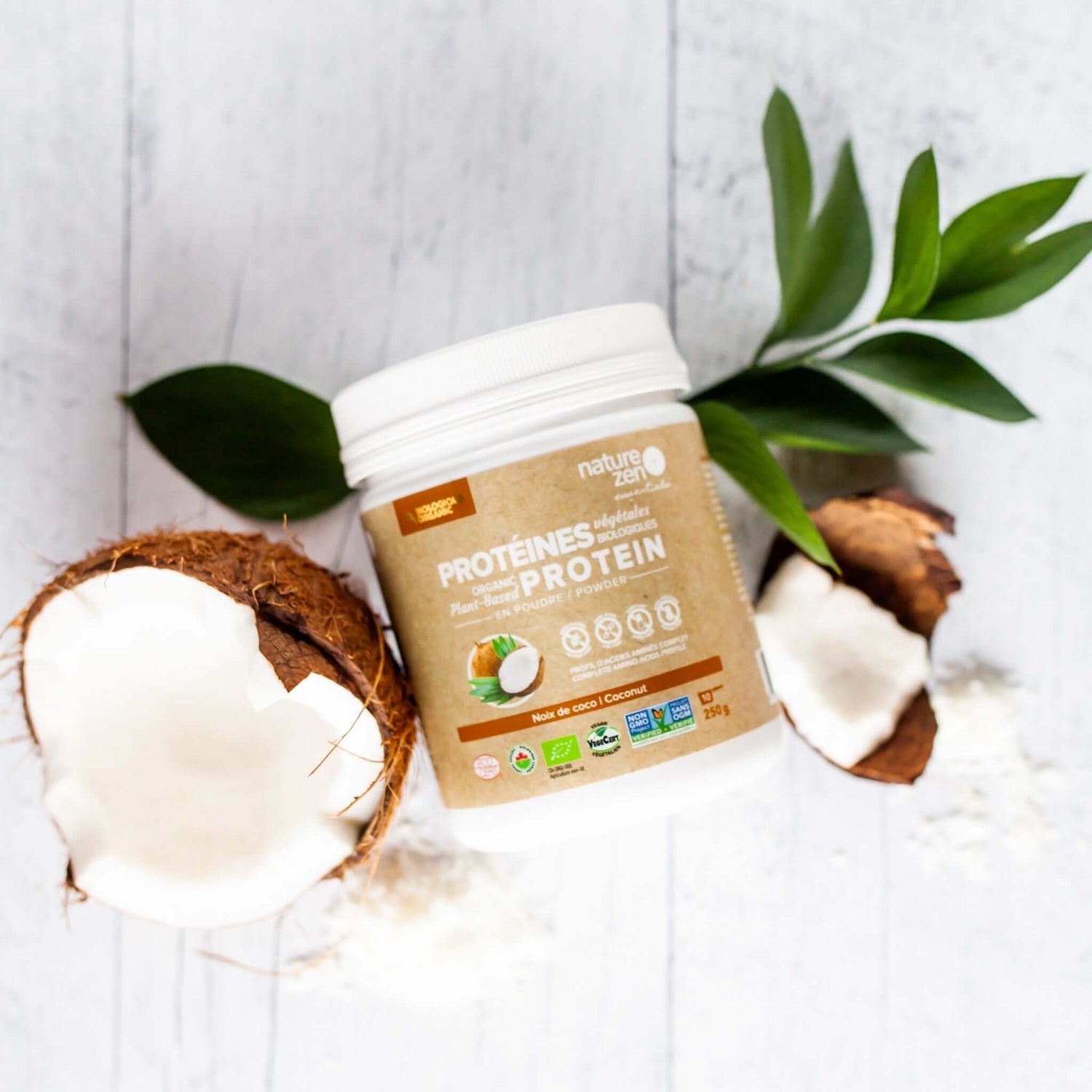 Nature Zen Essentials - Organic Plant-Based Coconut Protein Powder (250g with coconut)