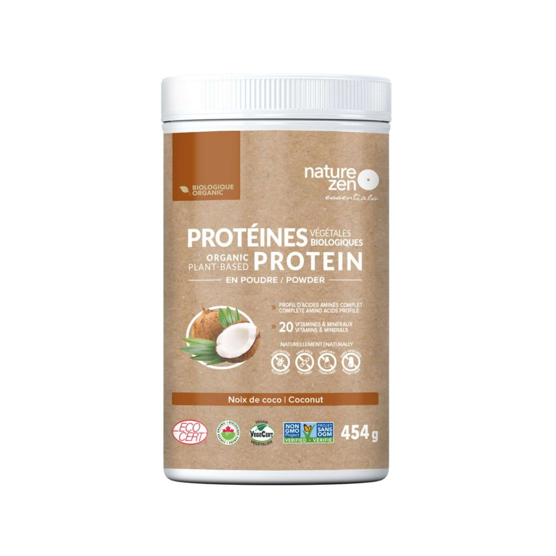 Nature Zen Essentials - Organic Plant-Based Coconut Protein Powder (454g)