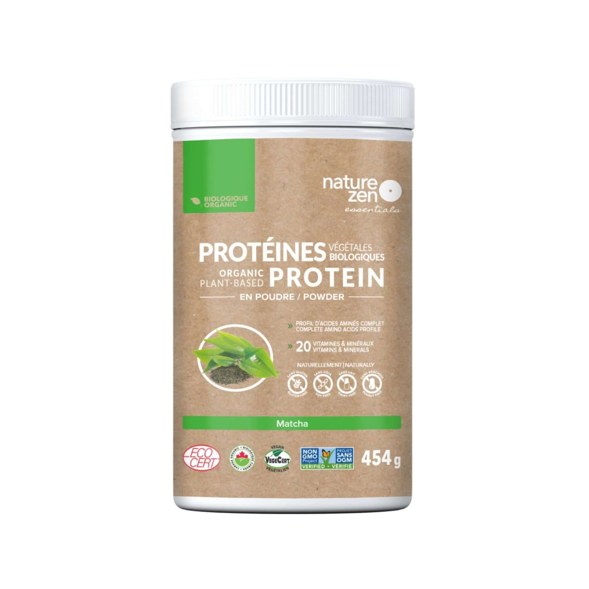Nature Zen Essentials - Organic Plant-Based Matcha Protein Powder (454g)