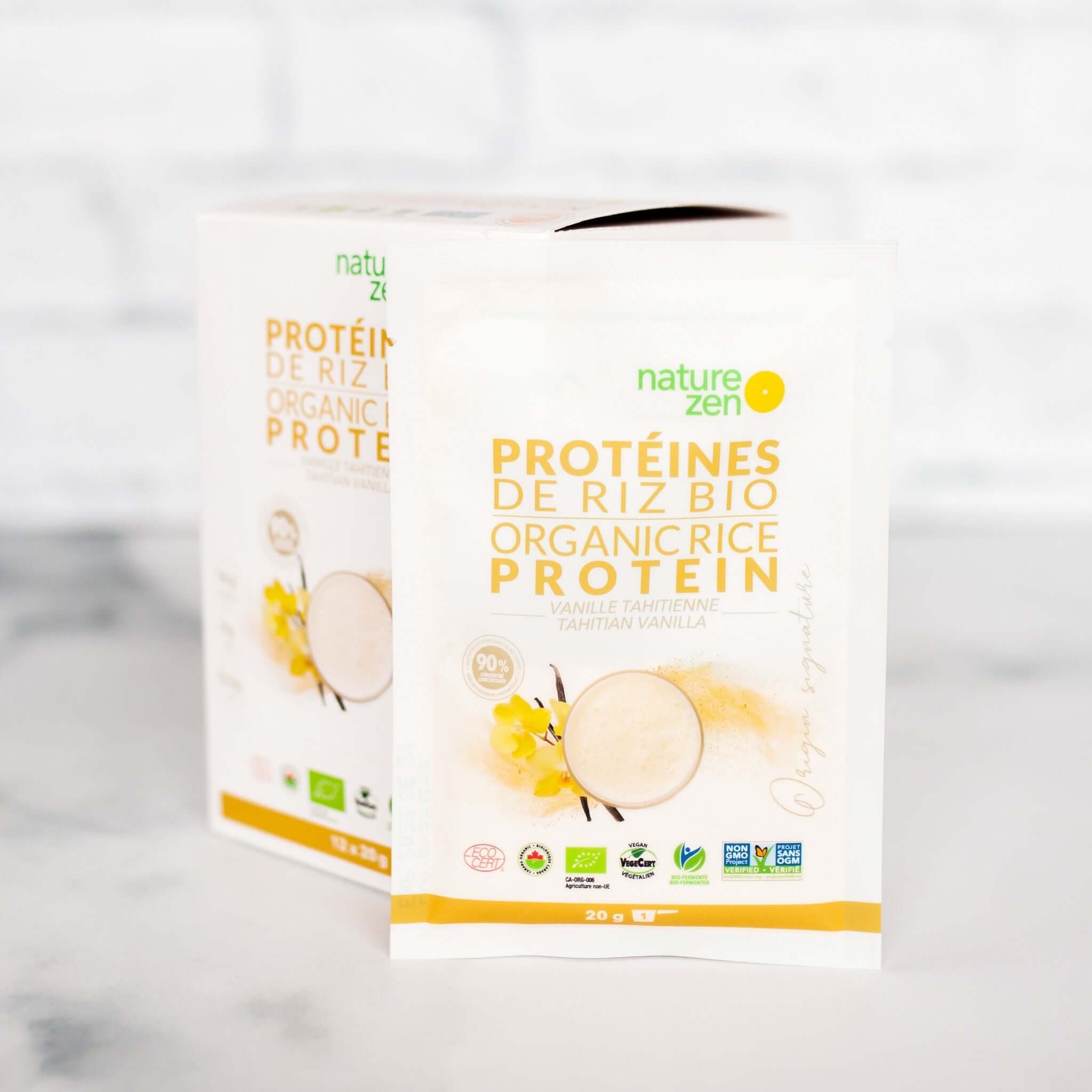 Nature Zen Origin - Organic Rice Protein Powder - Tahitian Vanilla box