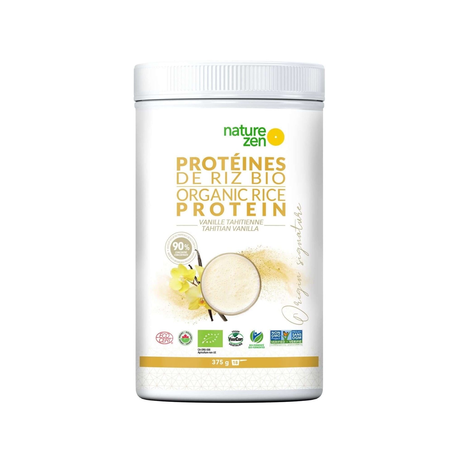 Nature Zen Origin - Organic Rice Protein Powder - Tahitian Vanilla (454g)